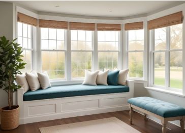 Trapezförmiges Bankkissen für unter dem Fenster