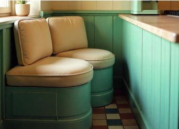 Halbkreisförmiges, gerades Bankkissen für die Küche