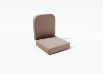 Außenkissen für rechteckige Klappbank mit halbkreisförmiger Form