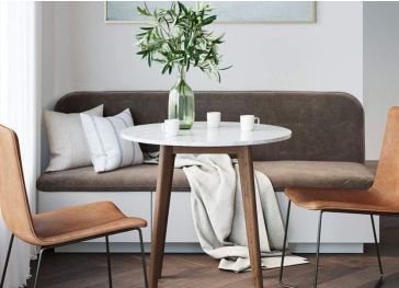 Rechteckiges faltbares Bankkissen halbkreisförmig